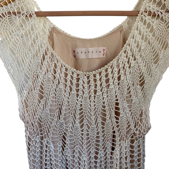 BHLDN Korovilas Ivory Kimika Crochet Lined Dress Bridal Wedding Size Medium - Picture 5 of 7